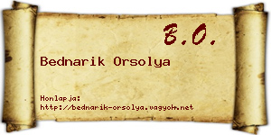 Bednarik Orsolya névjegykártya